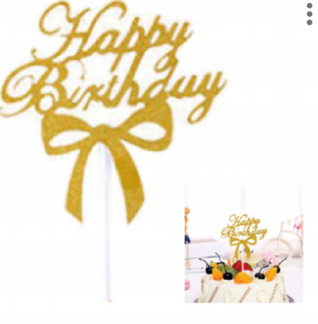 Cake topper - Happy Birthday Noeud