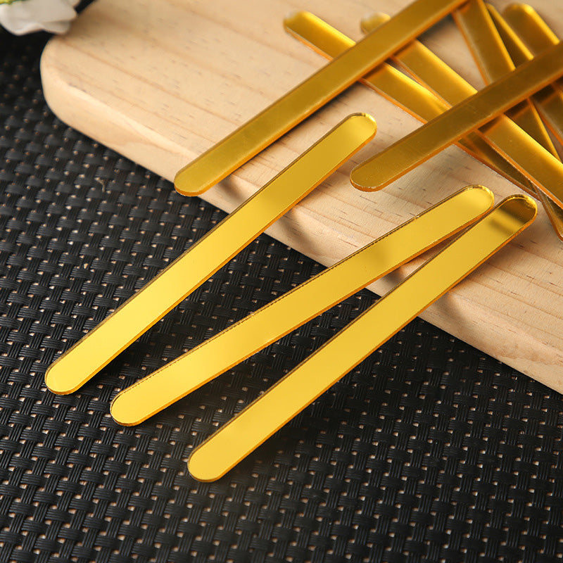 Bâtonnets à glace acrylique dorés - 12 pcs