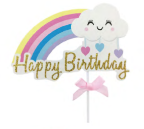 Cake topper - Rainbow Happy Birthday