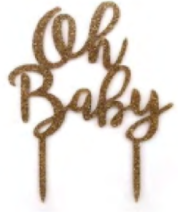 Cake topper - Oh Baby