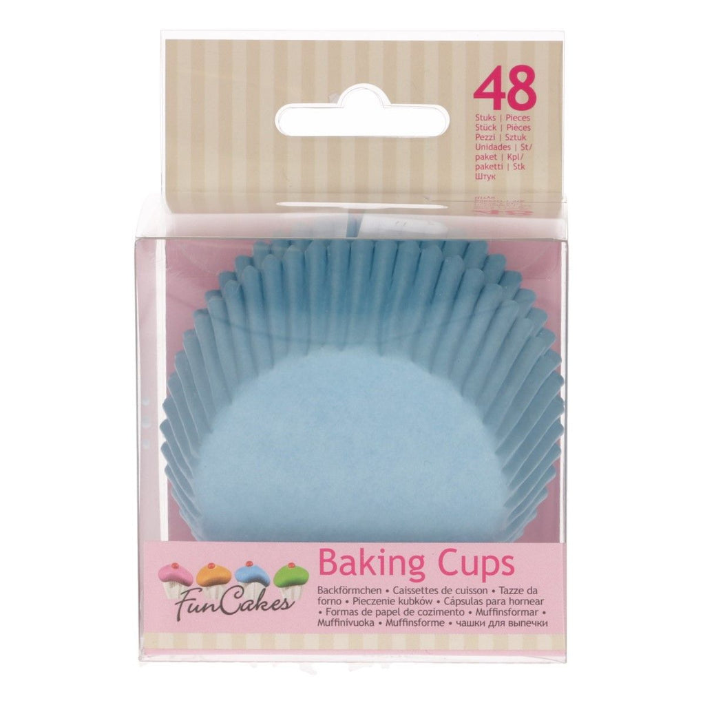 Caissettes à cupcakes bleu clair FunCakes - 48 pièces