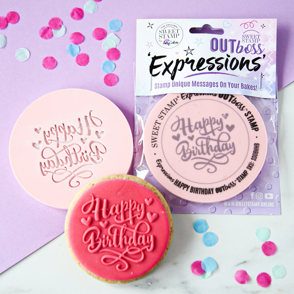 Tampon OUTBOSS «Hearts Happy Birthday» - Sweet Stamp